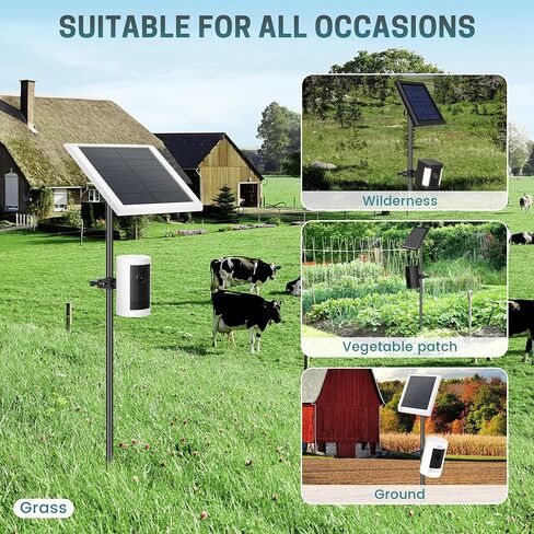 Camera Mount, 2-in-1 Pole Ground Stake Mount Stand with Solar Panel Mount for Ring, Blink, Eufy, Wyze, Google Nest & Arlo, 360° Adjustment Holder, Outdoor Camera Mount Ground Stake Bracket in Kuwait
