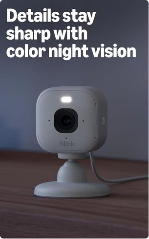 Blink Mini 2K+ (newest model) with 1-Year Basic plan – Plug-in Home & Pet Security Camera with 2K video resolution, color night vision, enhanced audio, motion detection – 1 camera (White) in Kuwait