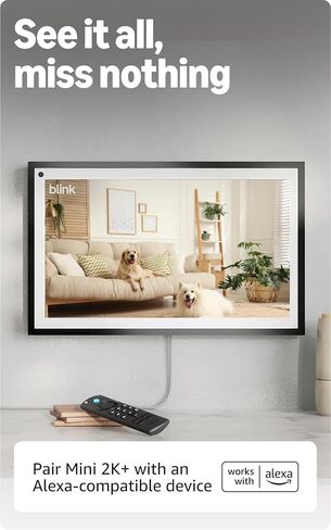 Blink Mini 2K+ (newest model) with 1-Year Basic plan – Plug-in Home & Pet Security Camera with 2K video resolution, color night vision, enhanced audio, motion detection – 1 camera (White) in Kuwait
