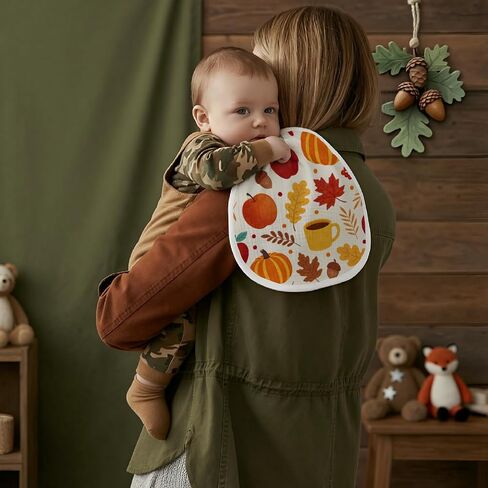 6pcs Fall Burp Cloths for Baby Boys Girls Parent with Autumn Maple Leaves Halloween Pumpkin Apple Mushroom 20×10in Absorbent Burp Rags for Newborn Spit Up,Gender Neutral Thanksgiving Baby Shower in Kuwait