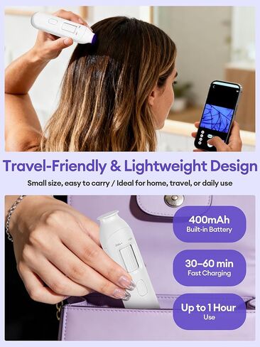Wireless Scalp Camera Handheld Microscope,50X–200X Zoom Fixed Focus HD Magnifier with LED,WiFi Portable Microscopes for Phone/ipad in Kuwait