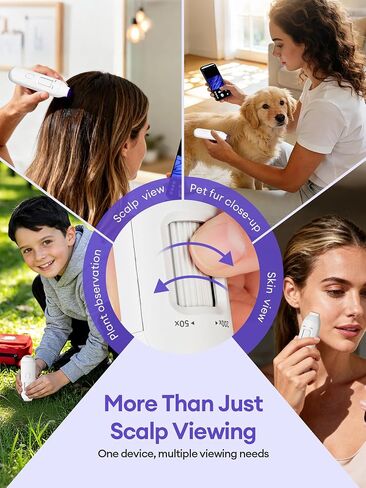Wireless Scalp Camera Handheld Microscope,50X–200X Zoom Fixed Focus HD Magnifier with LED,WiFi Portable Microscopes for Phone/ipad in Kuwait