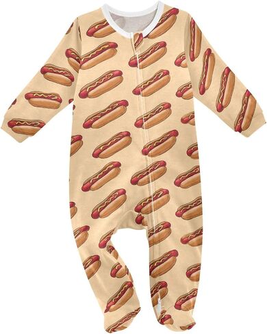 Dussdil Baby One-Piece Footies Newborn Rompers Pajamas Cotton Footed Pjs for Sleep Play Boys Girls in Kuwait