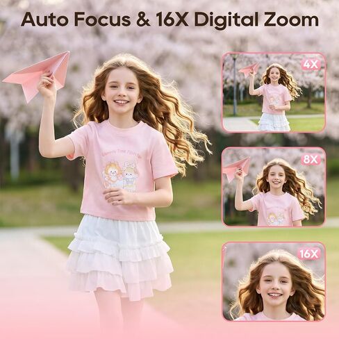 Digital Camera for Teens, 2026 Latest 4K 75MP Autofocus WiFi Vlogging Camera with 3''180° Flip Screen, 16X Zoom, 32GB TF Card, Portable Compact Cameras for Kids Teens Beginner (White) in Kuwait