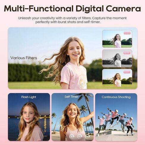 Digital Camera for Teens, 2026 Latest 4K 75MP Autofocus WiFi Vlogging Camera with 3''180° Flip Screen, 16X Zoom, 32GB TF Card, Portable Compact Cameras for Kids Teens Beginner (White) in Kuwait