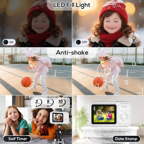 Digital Camera for Kids, 48MP FHD 1080P Point and Shoot Digital Cameras with 16X Zoom Anti-Shake in Kuwait