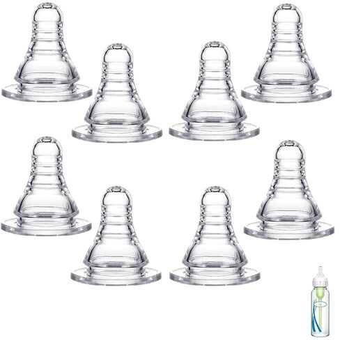 Silicone Nipple Compatible with Dr. Brown’s Natural Flow Level 2 Narrow Bottle, Medium Flow, 3m+, 8Pcs in Kuwait