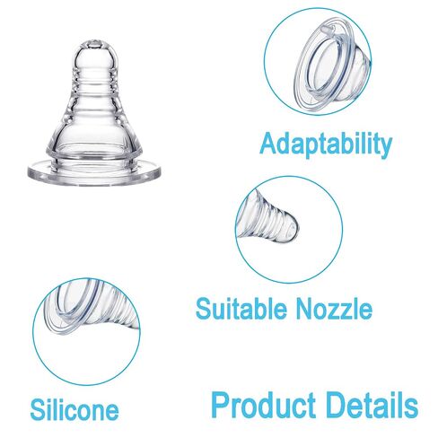 Silicone Nipple Compatible with Dr. Brown’s Natural Flow Level 2 Narrow Bottle, Medium Flow, 3m+, 8Pcs in Kuwait