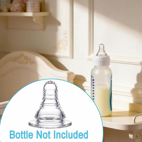 Silicone Nipple Compatible with Dr. Brown’s Natural Flow Level 2 Narrow Bottle, Medium Flow, 3m+, 8Pcs in Kuwait