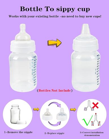 Sippy Cup Nipples for Philips Avent Anti-Colic Baby Bottles,Food Grade Silicone Sippy Spout,Variable Flow Soft Nipple,6m+ Months,Set of 4 in Kuwait