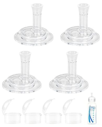 Sippy Straw Nipples for Dr. Brown's Narrow & Glass Bottles, Soft Silicone Spill-Proof Conversion Nipples for Baby Transition, Fits 8m+, BPA-Free, 4 Pack in Kuwait