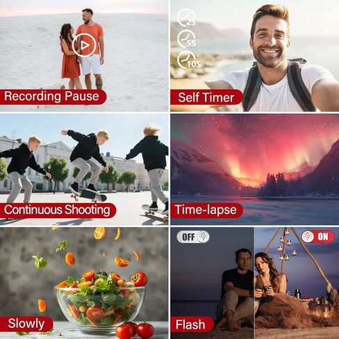 8K Digital Camera - WiFi Cameras for Photography 88MP - Autofocus Vlogging Camera for YouTube - UHD Video Camara for Beginner Photographer with 3" 180° Flip Screen, 18X Zoom, Lens Hood, Memory Card in Kuwait