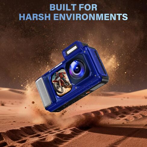 Maxmango V08 Pro 49FT Underwater Camera - 8K 90MP WiFi Waterproof Digital Camera with Touchscreen, Dustproof Shockproof Rugged Camera for Snorkeling, 64GB Point and Shoot Digital Digital Cam - Blue in Kuwait