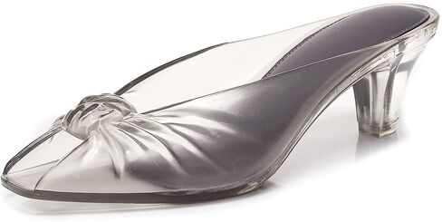 Jelly Sandals for Women PeepToe Kitten Heels Clear Backless Bow Mule Slides | Transparent TPU Upper With Ruched Knot,Padded Insole,Comfy Kitten Heel Easy Slip-On Jelly Shoes For Weddings Parties Vacation in Kuwait