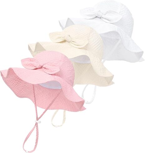 Baby Girl Sun Hat Infant Toddler Beach Hat UPF50+ Wide Brim Kids Summer Sun Protection in Kuwait