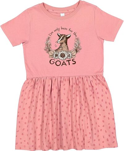 inktastic I'm Only Here for the Goats Toddler Dress in Kuwait