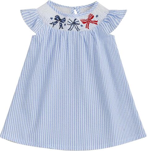 Biayxms Kids Baby Girl 4th of July Outfits Dress USA Embroidery Sleeveless A Line Dresses Toddler Girls July 4th Clothes in Kuwait