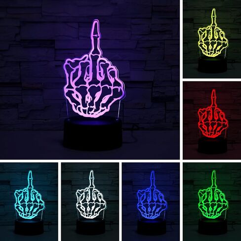 3D Illusion Night Light Desk Lamp, 7 Colors Auto Gradual Changing USB Powered LED Lights with Touch Switch for Kids Gifts Home Decoration (Black Base) in Kuwait