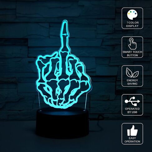 3D Illusion Night Light Desk Lamp, 7 Colors Auto Gradual Changing USB Powered LED Lights with Touch Switch for Kids Gifts Home Decoration (Black Base) in Kuwait