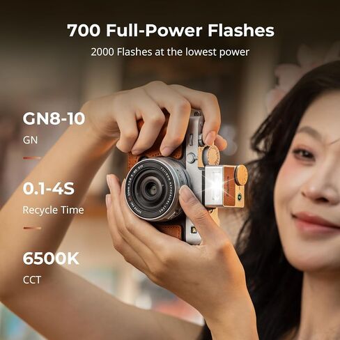 SmallRig RS-R20 Mini Camera Flash for Fuji X100 for Ricoh GR for Nikon for Sony, Alumium Manual Speedlite GN8-10, 5 Levels 1/1-1/16, 700 Full Power Flashes, 0.1-4s Recycle/6500K/400mAh Battery -5882 in Kuwait