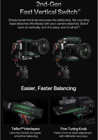 hohem iSteady MT3 PRO KIT w/Spot Mini Motor & Twist Handle, Gimbal Stabilizer for Cameras Canon Sony Panasonic Nikon Fujifilm GoPro Smartphone, 2.5kg(5.51lbs) Payload, AI Tracking, Detachable Remote in Kuwait