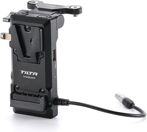 Tilta Foldable Battery Plate Compatible with Blackmagic Pyxis 6K/12K Camera Cage | V-Mount | Hot Swappable Swivel Design | 60W USB-C PD | Dual P-Tap | 2-Pin Output | 45W USB-C Input | Black in Kuwait