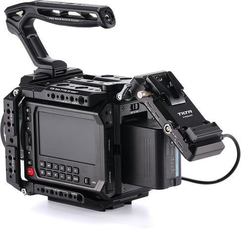 Tilta Foldable Battery Plate Compatible with Blackmagic Pyxis 6K/12K Camera Cage | V-Mount | Hot Swappable Swivel Design | 60W USB-C PD | Dual P-Tap | 2-Pin Output | 45W USB-C Input | Black in Kuwait