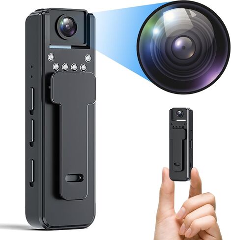 1080P Full HD Body Worn Camera, Wearable Body Camera with Loop Recording, Night Vision, Back Clip for Traveling, Delivery Man, Lecture Recording, Serving Jobs in Kuwait