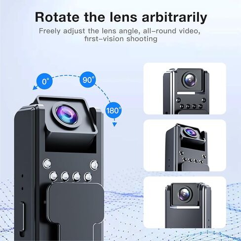 1080P Full HD Body Worn Camera, Wearable Body Camera with Loop Recording, Night Vision, Back Clip for Traveling, Delivery Man, Lecture Recording, Serving Jobs in Kuwait