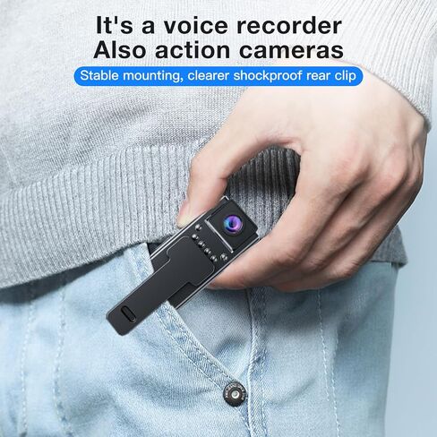 1080P Full HD Body Worn Camera, Wearable Body Camera with Loop Recording, Night Vision, Back Clip for Traveling, Delivery Man, Lecture Recording, Serving Jobs in Kuwait