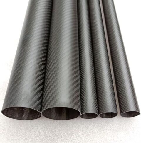 1PCS Twill Matte 3K Carbon Fiber Circular Tube, Length 500mm High Hardness Carbon Fiber Pipe(1 pcs 14x12x500mm) in Kuwait
