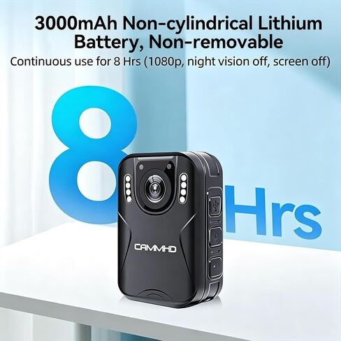 CAMMHD H4 1920P Body Camera, 32G Body Worn Camera, 3000mAh Battery Work 8-10Hours, Night Vision Police Cam for Law Enforcement, Security Guard in Kuwait