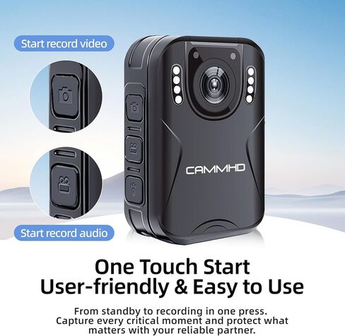 CAMMHD H4 1920P Body Camera, 32G Body Worn Camera, 3000mAh Battery Work 8-10Hours, Night Vision Police Cam for Law Enforcement, Security Guard in Kuwait