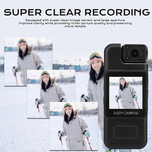Mini Body Camera with Audio and Video Recording, Small Body Camera with 4K Intelligent Anti Shaking IP65 Water Proof Wearable Cam for Outdoor, Work, Travel in Kuwait