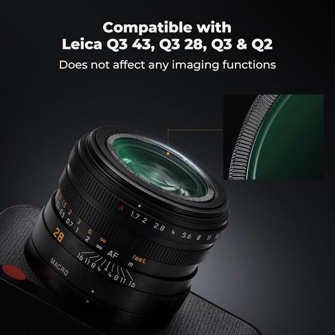 K&F Concept MC UV Filter Compatible with Leica Q3 43/Q3 28/Q3/Q2 | amera Lens Protection Filter Super Slim, High Definition, Brass Frame Design (Nano-X PRO Series)-FP717 in Kuwait