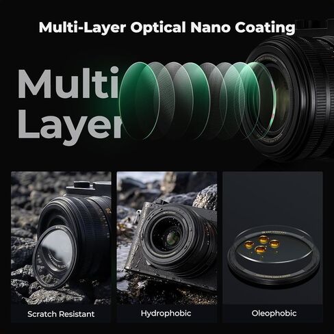 K&F Concept MC UV Filter Compatible with Leica Q3 43/Q3 28/Q3/Q2 | amera Lens Protection Filter Super Slim, High Definition, Brass Frame Design (Nano-X PRO Series)-FP717 in Kuwait