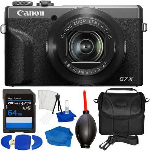 Canon PowerShot G7 X Mark III Digital Camera (30th Anniversary Graphite Limited Edition) Bundle with 64GB Extreme PRO 2, Gadget Bag & Many More Accessories (Renewed) in Kuwait