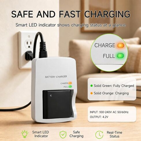 CB-2LYE Charger Replacement for NB-6L Canon PowerShot SX510 S120 S95 SX500 | for CB-2LY & NB-6LH, SX510 HS, S95, SX500 is, Camera Battery Charger for SX260 HS, S90, D30, D20, SD1300 is in Kuwait