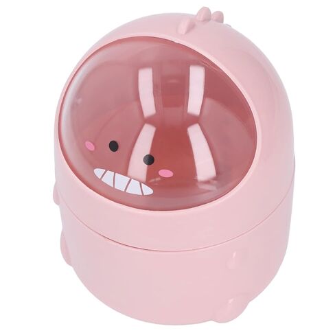 Baby Dinosaur Style Desk Trash Can with Large Mouth and Non-Slip Bottom Ideal for Bathroom, Office or Nursery (Baby Pink Dinosaur) in Kuwait