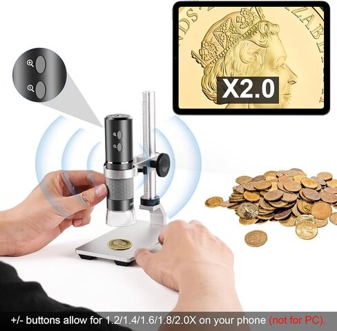 4K Microscope with Metal Pro Stand, Digital Microscope Camera 3840x2160 Resolution, 50X-1000X Magnification USB Microscope, Compatible with iPhone Android Tablets Mac Chrome Linux Windows in Kuwait