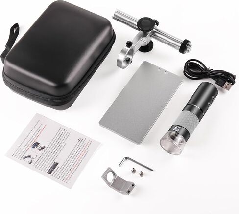 4K Microscope with Metal Pro Stand, Digital Microscope Camera 3840x2160 Resolution, 50X-1000X Magnification USB Microscope, Compatible with iPhone Android Tablets Mac Chrome Linux Windows in Kuwait