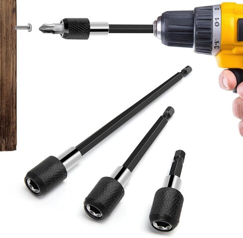 3-Piece Magnetic Universal Screwdriver Bit Holders Extension Set,1/4 Inch Hex Shank Quick Release Drill Bit Extension Adapter,Tools Gift for Men - Home DIY Projects in Kuwait