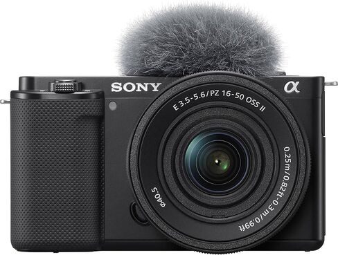 Sony ZV-E10 Mirrorless Vlog Camera (Black) with 16-50mm II Lens & DJI Mic Mini Wireless Microphone | 24.2MP APS-C, 4K Video | Bundle: 128GB Card, Case + Corel Software in Kuwait
