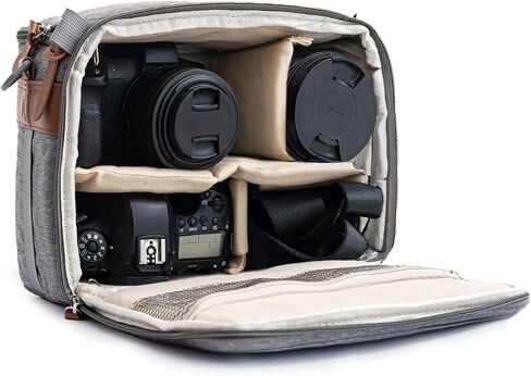 C Coiro Camera Bag for Digital DSLR SLR, Protection, Waterproof Mirrorless Small Camera Bag, Camera Lens Case, Travel Organizer Camera Insert for Backpack, Black Color in Kuwait
