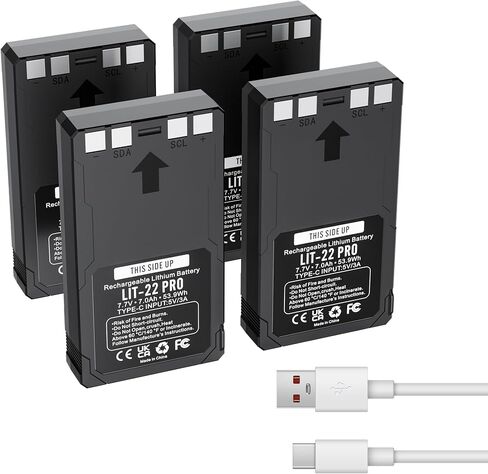 2 Pack LIT-22 7000mAh Rechargeable Battery for SPYPOINT Trail Cameras | Compatible with Flex-S, M, Plus&Flex G-36 , Includes Type-C Cable in Kuwait