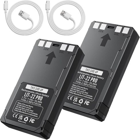 2 Pack LIT-22 7000mAh Rechargeable Battery for SPYPOINT Trail Cameras | Compatible with Flex-S, M, Plus&Flex G-36 , Includes Type-C Cable in Saudi Arabia