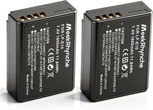 2-Pack of LP-E10 Batteries for Canon EOS Rebel T7 T6 T5 T3, Kiss X50 X70, EOS 1100D 1200D 1300D 2000D Camera in Kuwait