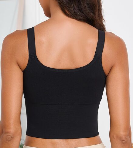 Suekaphin Nursing Longline Bra Tank Top Crop,Maternity Support Workout Sport Bra,Pullover Wide Straps Sewn Cups for Breastfeeding,Sort C,Medium in Kuwait