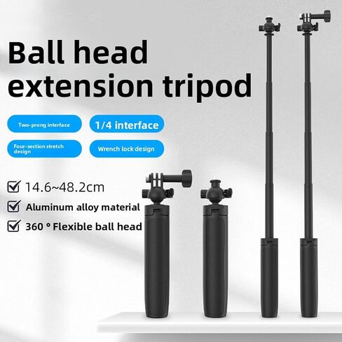 Zopsc Selfie Stick Tripod for 3, Aluminum Two Prong Ball Head Action Camera, Extendable Stand for Travel Vlog Compatible with 3 Camera in Kuwait