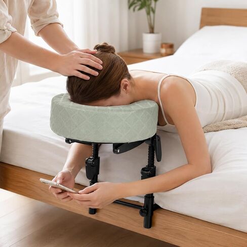 Massage Headrest for Bed, Adjustable Massage Face Cradle at Home, Bed Massage Head Holder and Comfortable Face Down Pillow, Portable Massage Table Head Rest Kit for 6-17" Sleeping Mattress in Kuwait
